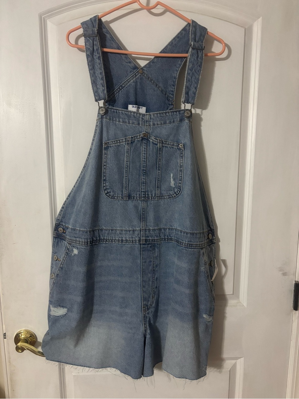 Old Navy Light Wash Denim Short Overalls